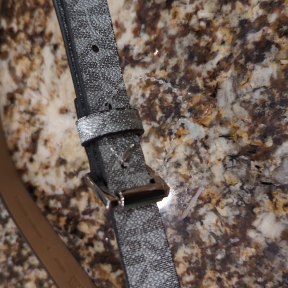 Michael Michael Kors Designer Monogram Belt in Silver Gray Women's Size Small - Picture 1 of 6